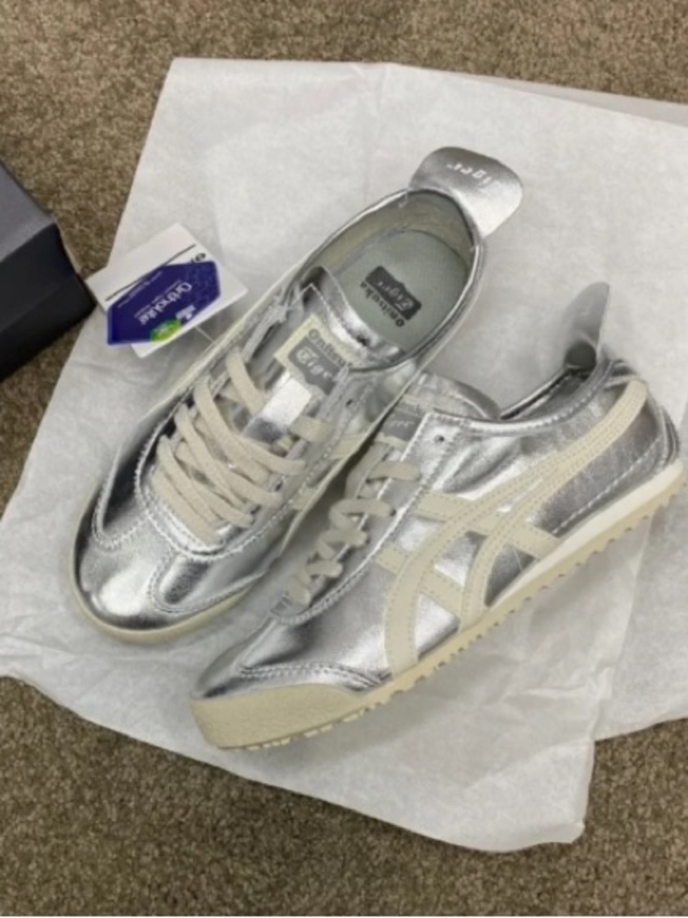 New Onitsuka Tiger Mexico 66 ASICS Sneaker Shoes in Silver